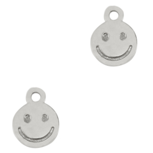 Colgantes met&aacute;licos DQ smiley Plata vieja (sin n&iacute;quel)