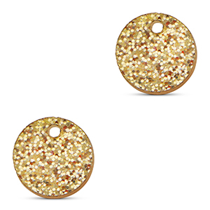Colgantes llamativos 12mm Glitter dorado claro