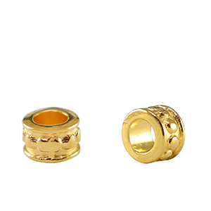 Abalorios met&aacute;licos DQ tubo Dorado (sin n&iacute;quel)