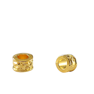 Abalorios met&aacute;licos DQ tubo Dorado (sin n&iacute;quel)