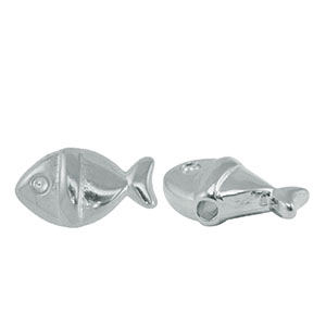 Abalorios met&aacute;licos DQ pez Plata vieja (sin n&iacute;quel)