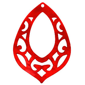 Colgantes de resina gota barroca Rojo chile