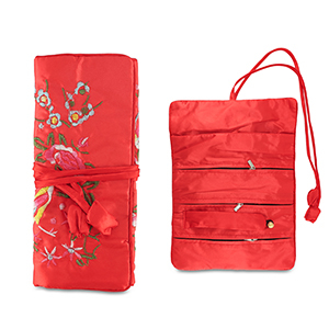Estuche de joyas para viaje con flores Rojo