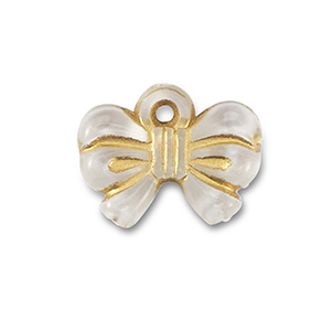 Colgantes acr&iacute;licos lazo Transparente-dorado