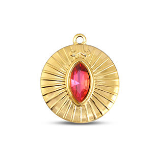 BY31&reg; Colgantes Acero Inox redondos Dorado-rosa &oacute;palo suave