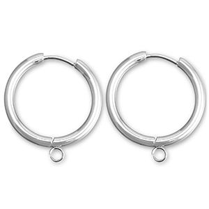 Pendientes Criolla Acero Inox con anilla 21mm Plata