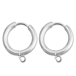 Pendientes Criolla Acero Inox con anilla 17mm Plata