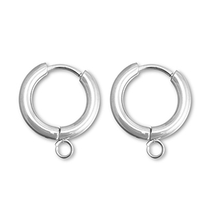 Pendientes Criolla Acero Inox con anilla 15mm Plata