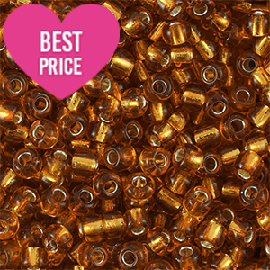 Rocalla cristal 12/0 (2mm) Marr&oacute;n cobrizocon revestimiento plateado