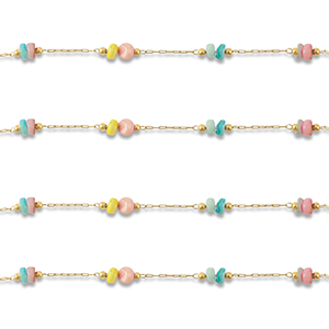 Fornituras Acero Inox cadena jasseron disco Dorado-multicolor