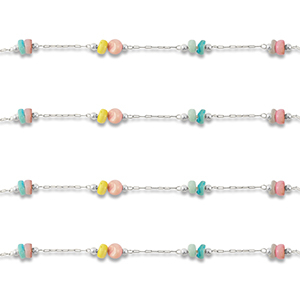 Fornituras Acero Inox cadena jasseron disco Plata-multicolor