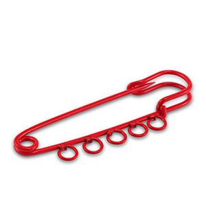 Fornituras coloridas imperdible decorativo con 5 ojos Rojo