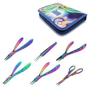 Beadsmith Chroma juego de herramientas de 6 piezas Titanio arco&iacute;ris