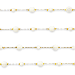 Fornituras Acero Inox cadena jasseron redondos Dorado-opaco blancuzco