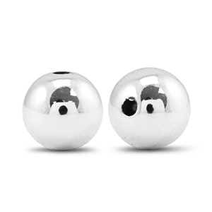 Abalorios met&aacute;licos redondos 14mm Plateado met&aacute;lico
