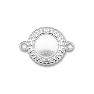 BY31&reg; Entrepieza Acero Inox con engaste para SS20 base plana Plateado