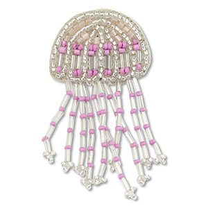 Broches medusa Transparente con revestimiento plateado-lila