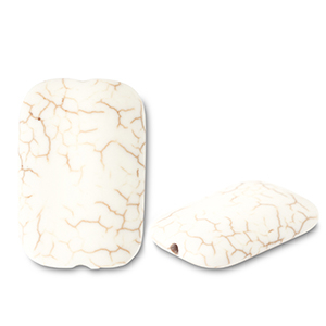 Abalorios de cer&aacute;mica rect&aacute;ngulo Blancuzco