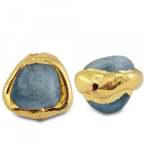 Piedras Naturales abalorios Berilo irregular Azul gris-dorado