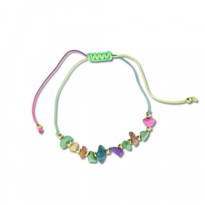 Pulsera tobillera trendy abalorios mixtas Multicolor-dorado