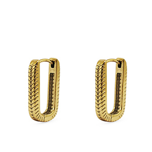 Pendientes Acero Inox ovalado Dorado