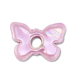 Abalorios de cer&aacute;mica griega DQ mariposa Lila