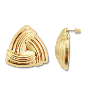 Pendientes trendy tri&aacute;ngulo Dorado