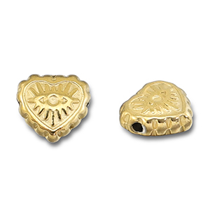 Abalorios Acero Inox coraz&oacute;n con Ojo Providencia Dorado