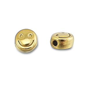Abalorios Acero Inox smiley Dorado