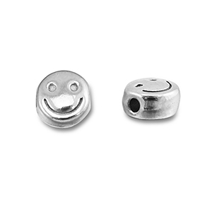 Abalorios Acero Inox smiley Plateado