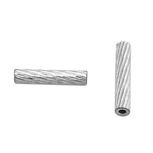 Abalorios Acero Inox tubo 10mm Plateado