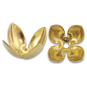 Fornituras Acero Inox tapones de cuentas flor Dorado