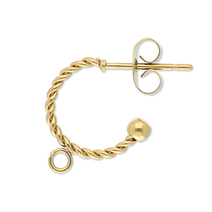 Fornituras Acero Inox pendientes criolla espiral con anilla Dorado