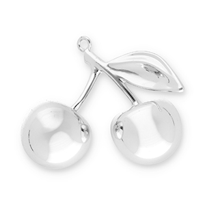 Colgantes llamativos cerezas Plateado