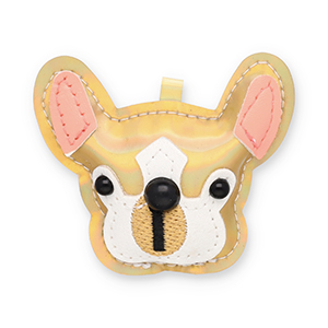 Colgantes llamativos perro Dorado hologr&aacute;fico-blanco-negro-rosa salm&oacute;n