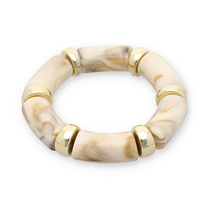 Pulseras de resina Dorado-blancuzco-beige
