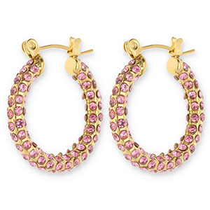 Pendientes Acero Inox criollas con strass Dorado-rosa