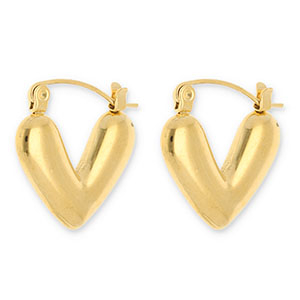 Pendientes Acero Inox criollas coraz&oacute;n Dorado