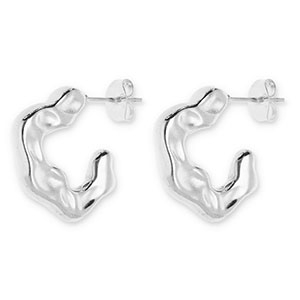 Pendientes Acero Inox irregular Plateado