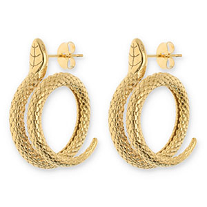 Pendientes Acero Inox serpiente Dorado
