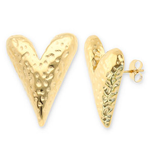 Pendientes Acero Inox coraz&oacute;n Dorado