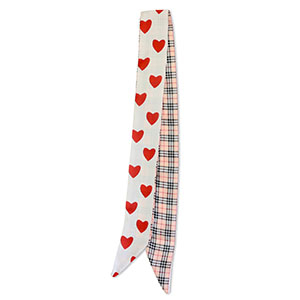 Bandana Pa&ntilde;uelo con coraz&oacute;n/patr&oacute;n rombo Melocot&oacute;n Rosa-rojo-blanco