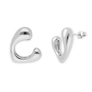 Pendientes Acero Inox coraz&oacute;n Plateado
