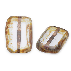 Abalorios Checos TCB rect&aacute;ngulo 12x8mm Alexandrite-travertin