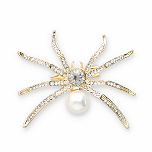 Broches ara&ntilde;a Dorado-cristal
