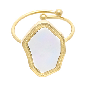 Anillos Acero Inox Dorado-blanco