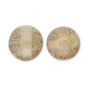 Abalorios acr&iacute;licos con glitter 12 mm Champagne-plateado