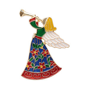 Broches &aacute;ngel Dorado-multicolor