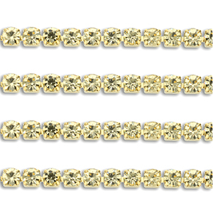 Cadena Strass Acero Inox 4mm Dorado-champagne