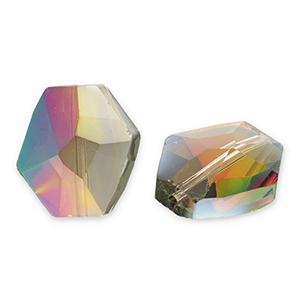 Abalorios faceteados Fashion hex&aacute;gono Plateado-cubierta AB